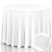 10 pcs 90&quot; Round Tablecloth Polyester For Home Wedding Restaurant Party ... - £80.20 GBP
