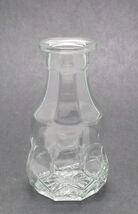 Small Clear Concaved RIbbed Design Glass Collectible Round Bud Vase H = ... - $13.66