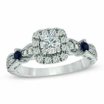 Halo Engagement Ring 2.35Ct Round Cut Moissanite White Gold Finish in Size 5.5 - £115.80 GBP