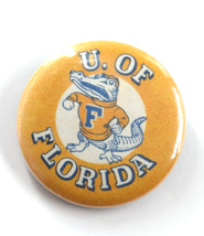 UF Albert Alligator Mascot University Of Florida Gators Button Pin Orang... - $186.21 MXN