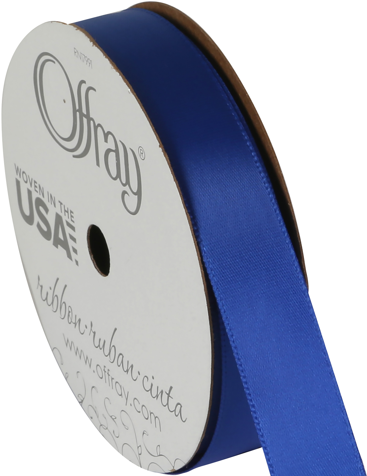 Offray Single Face Satin Ribbon 5/8"X18'-Royal - $13.35