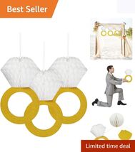 Reusable Glittering Gold Honeycomb Diamond Ring Decor - Bachelorette &amp; B... - $11.83