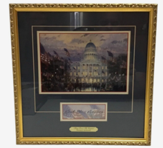 Thomas Kinkade Flags Over The Capital Matted Framed Certified Print 1999 Art Vtg - £67.47 GBP