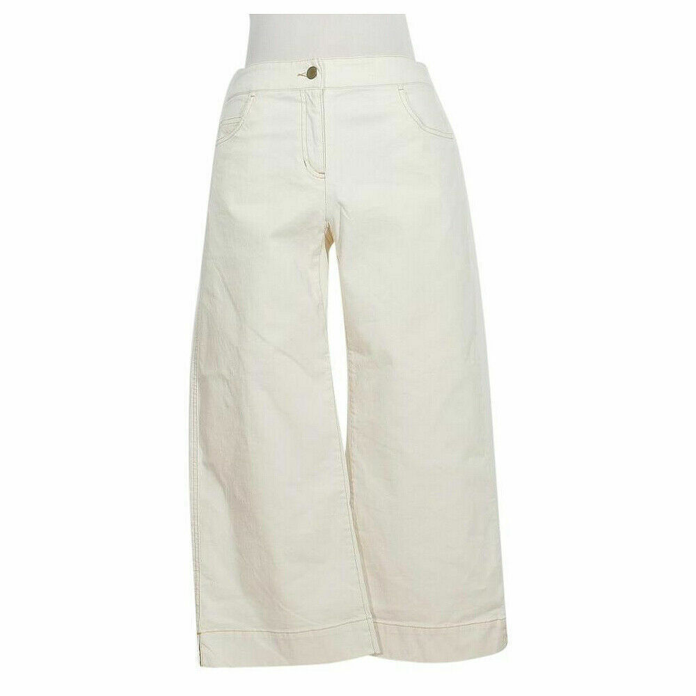 EILEEN FISHER Natural Stretch Denim Cropped Wide Jean Pants PP - $79.99