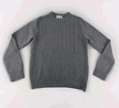Thomas Sterling Gray Textured Knit Sweater Mens Size M Crewneck Pullover - $29.99