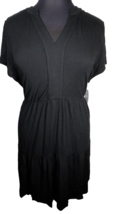 Plus Sz 3X Ronni Nicole black tiered v-neck knee length babydoll dress - £17.16 GBP