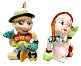 Disney Pinocchio and The Blue Fairy Salt Pepper Shakers Set Box Vintage dx - $14.78