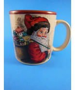 Vintage Santaw bag of toys Christmas Mug Potpourri Press Vintage Japan Cup - $17.08 CAD