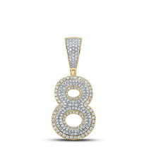 10kt Two-tone Gold Mens Round Diamond Number 8 Charm Pendant 3/4 Cttw - £726.09 GBP