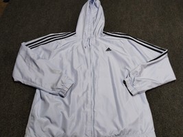 Adidas Windbreaker Jacket Adult XL Blue / Purple Full Zip Lightweight Ho... - $23.10