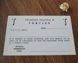 Vintage 60s International Association of Turtles Official Membership Car... - $49.95