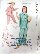 Vintage McCall's 9234 Girl's Pajamas Pattern Size  8 vtg 1952 - $5.53