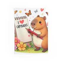 Capybara Holding Pencil and Notepad with I Love Capybaras, Cute Rodent Surrounde - £22.60 GBP+