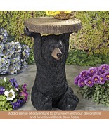 Realistic Detail Rustic Black Bear Home Accent Side Table Sculpture Stat... - £148.27 GBP
