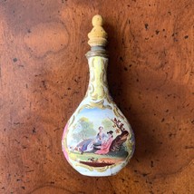 Snuff Perfume Bottle Victorian Vintage Enamel Metal Colonial Fishing Halcyon - £510.70 GBP