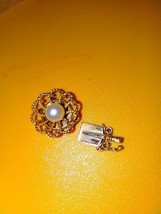 3/4&quot; BEAUTIFUL 14K GOLD &amp; PEARL CLASP FOR 2 STRANDS SAFETY CATCH - $325.00