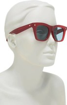 CELINE CL40057F 66V 47mm Rectangle Cat Eye Sunglasses, Opal Red/Blue - £239.50 GBP