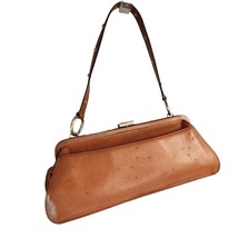 Valerie Stevens Brown Leather Butterfly Purse Handbag Brass Hardware Top Handle - £17.22 GBP