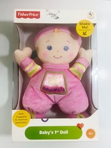 Fisher Price Baby&#39;s 1st Doll Soft Cuddly Rattle Pink Ages 0+ 2012 NEW - £23.10 GBP