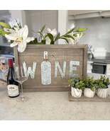 Wood Wine Sign Decor with Galvanized Wine Lettering - $107.93 CAD