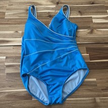 Miraclesuit Horizon Blue White One Piece Swimsuit Size 16 - $52.24