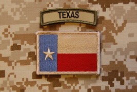 Subdued Texas State Flag &amp; Multicam Texas Tab Set Lone Star Patch Navy SEAL Hook - £6.38 GBP