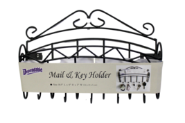 Key Rack Mail Holder Black Matte Metal Kitchen Office Organizer Wall Mountable - £10.44 GBP