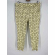Oxford Golf Printed Pants Sz 6 Yellow Green Slim Ankle - £18.60 GBP