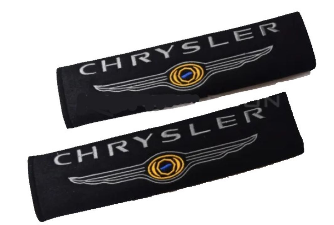 Chrysler Embroidered Logo Car Seat Belt Cover Seatbelt Shoulder Pad 2 pcs - $12.99