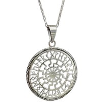 Viking Sun Wheel Pendant 925 Sterling Silver 20&quot; Necklace Northman Warri... - £39.35 GBP