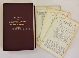 Lot 1951 Manual COURTS-MARTIAL &amp; Regs Army Owned Msgt John Olaynick Whitehall Pa - £70.02 GBP