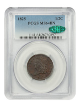 1825 1/2C PCGS/CAC MS64BN - £3,652.84 GBP