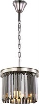 Pendant Light SYDNEY Traditional Antique 3-Light Silver Shade Crystal Polished - £272.86 GBP