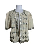 Double D Ranch Jacket Size Small Embellished Buttons Open Front Short Sleeve - £59.21 GBP