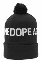 Dope Couture Against Everyone Top Pom Fold over Knit Beanie Winter Ski Hat New - £12.77 GBP