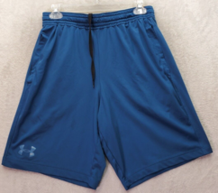 Under armor Athletic Shorts Men Medium Blue Polyester Fitted Heatgear Dr... - $15.76