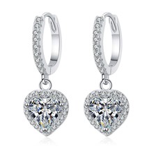 Heart Shaped Wrap Ear Clasp Moissanite Earrings - $69.90