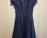 Plum And Pigeon Calico Dress Blue Cottage Core Collar Pleats Sz 6-8? No Tag - $54.45
