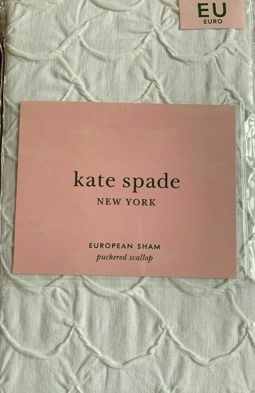 KATE SPADE  1pc  PUCKERED  EURO SHAM  SCALLOP  CARNATION WHITE  BNIP  BEAUTIFUL - $42.10