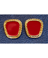 Avon Nautical Clip On Earrings Nickel Free ✿ 1990s VTG Red Bold Style Ro... - £13.91 GBP