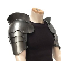 Medieval 18GA Steel Pauldrons with haute-piece, cosplay armor skyrim armor - £136.50 GBP