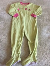 Just One Year Girls Green Pink Daddy’s Princess Fleece Long Sleeve Pajam... - $5.39