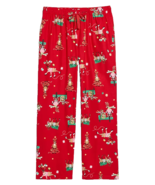 Old Navy Women L Flannel Pajama Pants Christmas Festive Reindeer Red Win... - €16,23 EUR