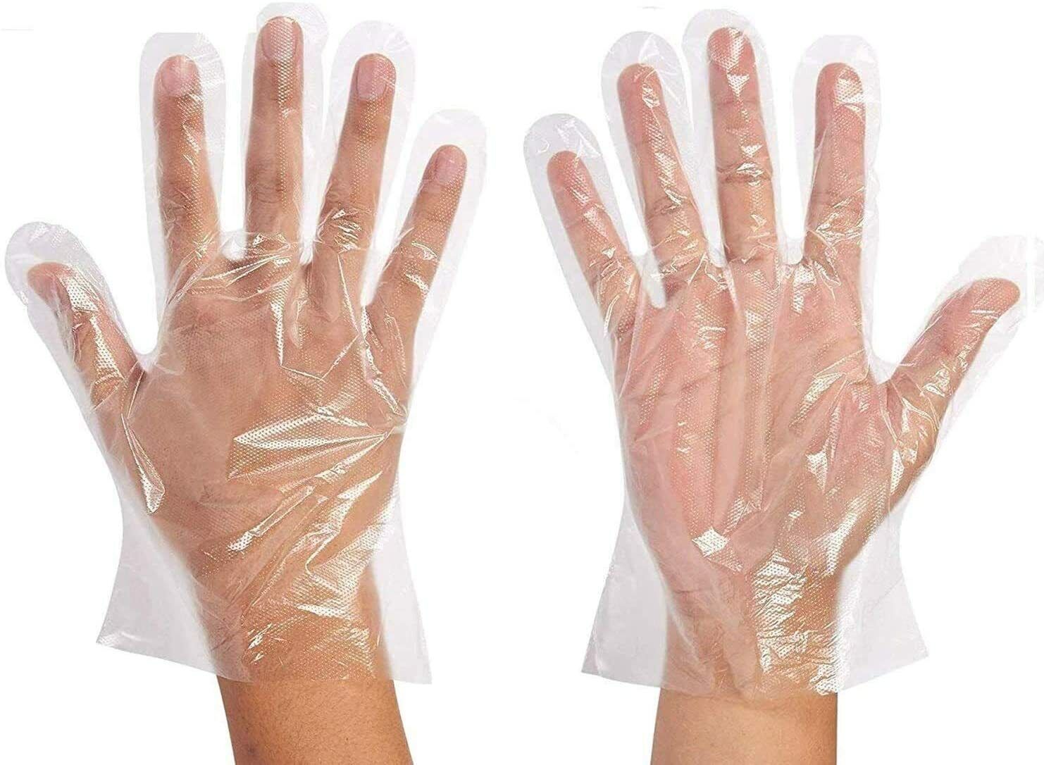 100 Piece Transparent Gloves Disposable Food Prep Gloves One Size Fits M... - $5.93