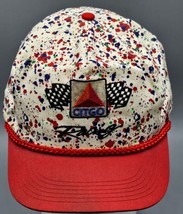 VINTAGE CITGO Petroleum Racing Paint Splatter, Rope Snapback Trucker Hat... - £22.05 GBP