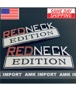 2PC SET 7&quot; Redneck Edition Logo Emblem Decal Red Neck Sign Chrome Truck ... - $18.76