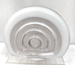 Vintage White Clear Hanging Lamp Shade Round Deco 5 3/4 L Opening 3 1/8&quot; - €25,25 EUR