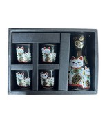 Vtg Japanese Sake Set 5 Piece Maneki Neko Lucky Cats Japan Carafe Shots ... - $922.49 MXN