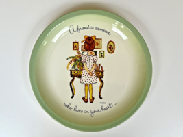Hollie Hobby Plate &quot;A Friend Is Someone Who Lives In Your&quot;..Porcelain 10+ Inches - £33.26 GBP