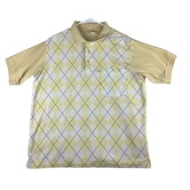 Vintage Haband Polo Shirt Men’s XL ? Yellow Argyle Short Sleeve Pullover... - £15.01 GBP